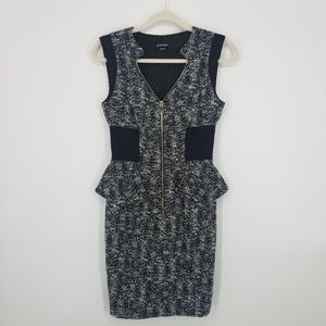Bebe Peplum Sheath dress with Zipper Detail